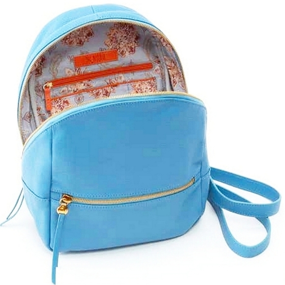 NWT HOBO CLIFF In Rare Dusty Blue Pebbled Leather Backpack Wanderlust Lining - Picture 2 of 7